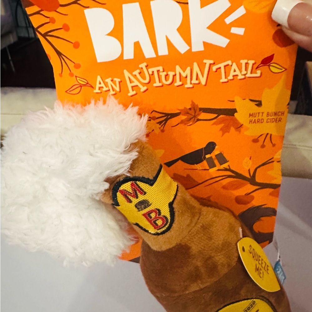 Bark Autumn Tail Plush Dog Toy - Brown and Orange